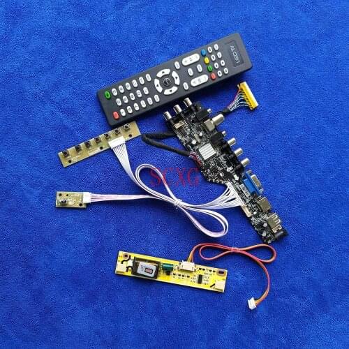 2CCFL 30 Pin LVDS LCD monitor drive board KIT Signal Digital DVB For B154EW03/B154EW07/M154EW01 VGA USB HDMI-compatible 1280*800