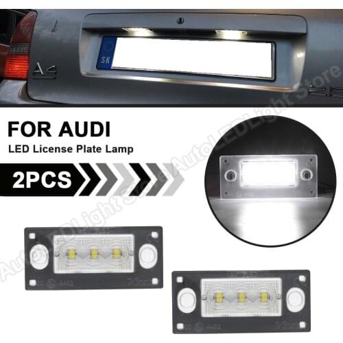 2Pcs For Audi A4/S4 avant 1999 2000 2001 RS4 B5 A3 2001 2002 2003 LED License Plate Lights 12V 6000k White Number Plate Lamp