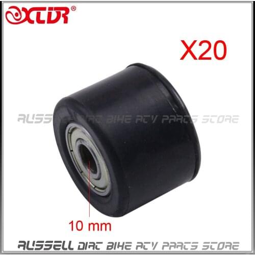 20 pcs 10mm Black Chain Pulley Roller Tensioner For Motorized Dirt Pit Bike Motorcycle pro bike ATV Quad Go karts spare parts