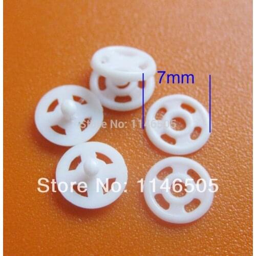 200pcs/lot Nylon Button Round Snap Mini Buttons 7mm white Sewing Garment Buttons Scrapbooking Kids Accessories ZK0233