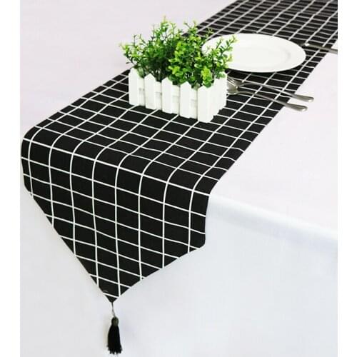 33cm*180/210/250cm 3Size Table runner Modern Striped Chirstmas party wedding Decor crafts Linen cotton Table Runner
