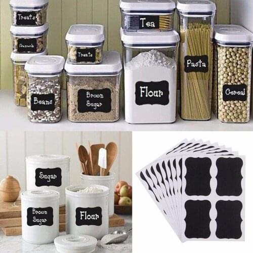 40Pcs/Set Blackboard Sticker Chalkboard Reusable Stickers Label Glass Jars Cards Craft Kitchen Jar Organizer