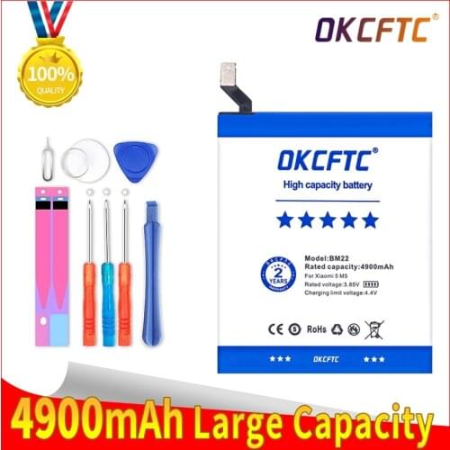 OKCFTC Original 4900mAh BM22 Battery For Xiaomi 5 Mi5 M5 bateria Replacement Phone Batteries Accumulator With Repair Tools Kit
