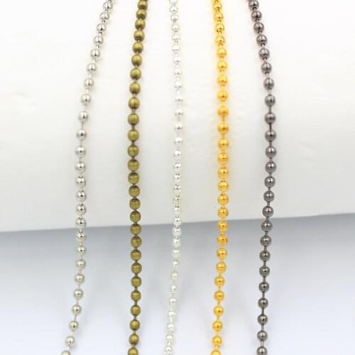 5 Meters/Lot 1.5/2.0/2.4mm Beaded Ball Bulk Ball Bead Chains For DIY Necklaces Jewelry Making Accessories