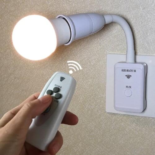 Wireless Remote Control Lamp Holder E27 Socket Dimmable With Timer For 220V E27 LED Bulb Night light