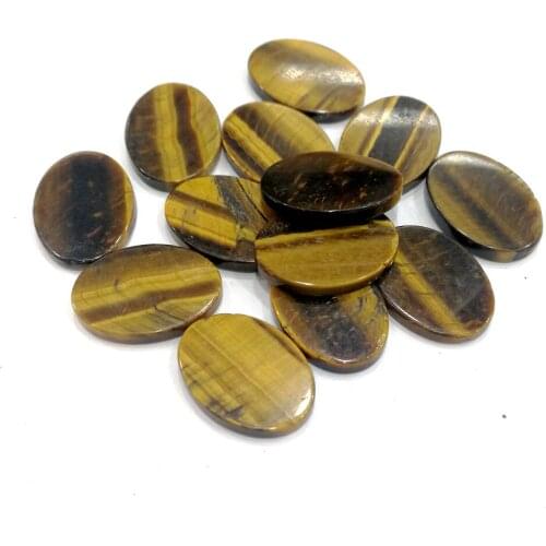 13x18mm Double Plane CAB Cabochon Natural tiger eye stone beads Flatback no hole For DIY Earring Ring Jewelry Making 24pcs