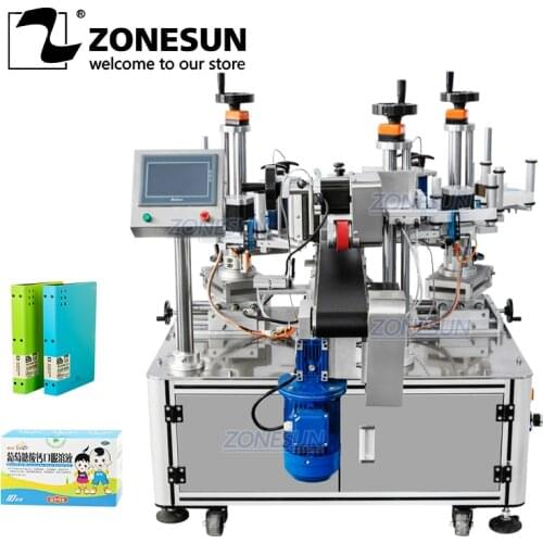 ZONESUN ZS-TB833D Automatic Double Heads Box Anti-Fake Seal Label Sticker Carton Corner Labeling Packing Machine