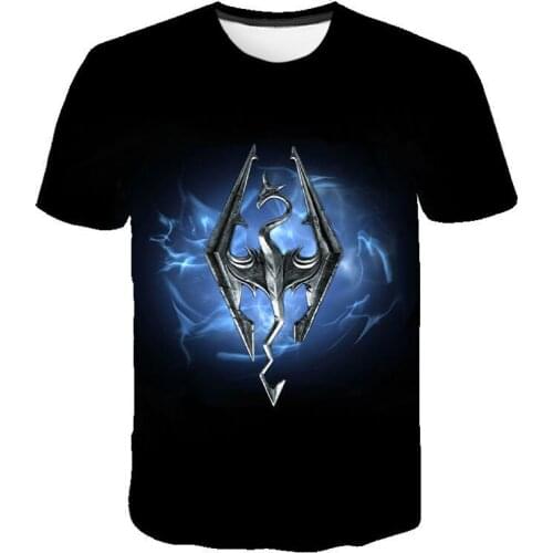 The Elder Scrolls V SKYRIM 3D Print T-shirt Men Women Children Summer Casual Game T-shirt Short Sleeve Shirts Skyrim Cool tees