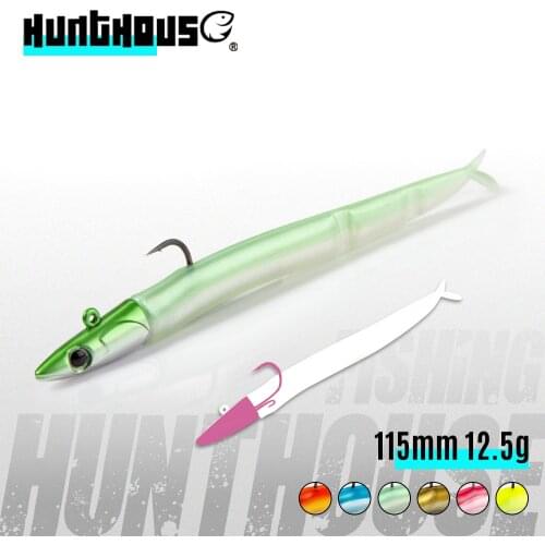 HUNTHOUSE eel Black Minnow shad 112MM/12G Soft Fishing Lure JIG Head Minnow Easy Shiner Wobblers Fishing For fishing Bass GT