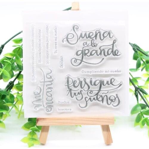 Spanish Transparent Clear Silicone Stamps for DIY Scrapbooking/Card Making/Kids Christmas Fun Decoration Supplies 684
