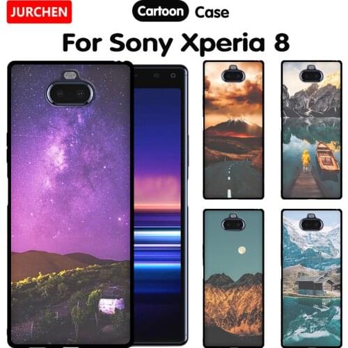 JURCHEN For Sony Xperia 8 Case Sony 8 Case 6.0 inch Black TPU Silicone Cover Phone Case For Sony Xperia 8 Xperia8 2019