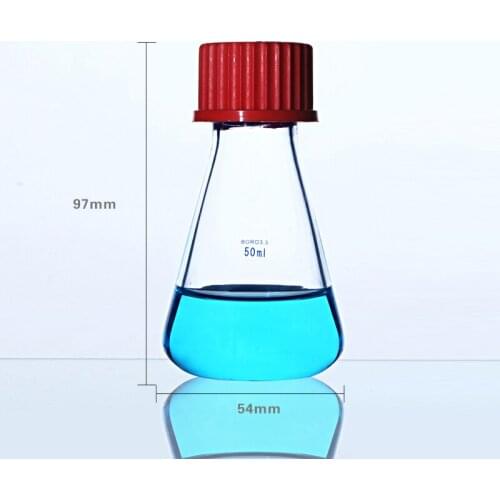 High Borosilicate Glass Flask with Screw Mouth, Conical Flask, and Silica Gel Gasket