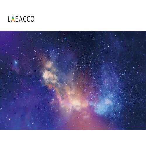 Laeacco Starry Gradient Blue Color Shiny Star Universe Wallpaper Baby Child Photo Backgrounds Photography Backdrops Photo Studio