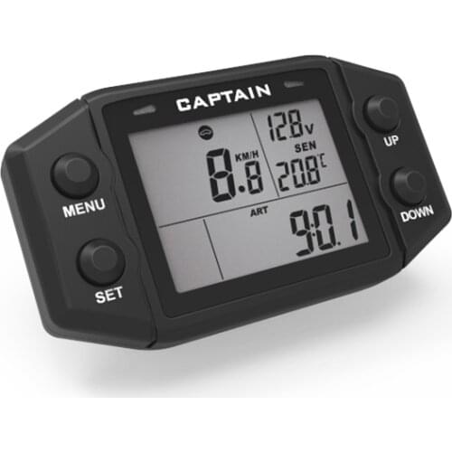 Multifunction Hour Meter Digital Self Powered Engine Tachometer Speed Meter with Voltmeter Service Reminder Gauge HM400