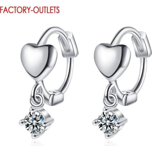 New Trendy Hearts Pattern Charm Drop Earrings For Women Gift Genuine 925 Sterling Silver Dangle Earring Fashion Accessories
