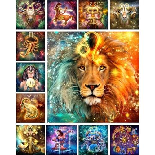 Zodiac 5D DIY Constellation Diamond Mosaic Diamond Painting Diamond Embroidery Cross Stitch Kits Home Decor