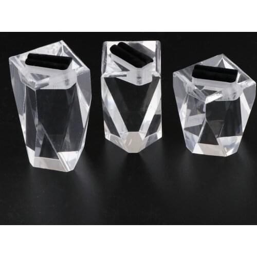 Set of 3 Clear Acrylic Ring Jewelry Display Stand Rack Ring Display Holder