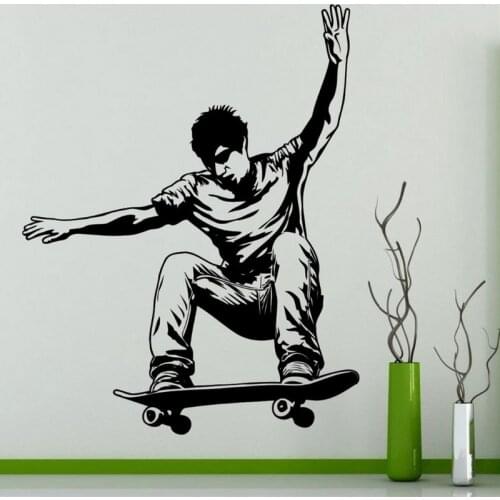 Skateboard Sticker Car Decal Extreme Sports Posters Home Decoration Vinyl Wall Decals Decor Mural Car Skateboard Wall Decal
