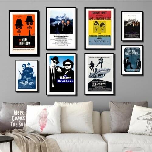Perfect JL The Blues Brothers 1980 Retro Vintage Movie Music Band Art Painting Poster Home Decor wall stickers