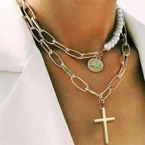 Stainless Steel Religious Egyptian Ankh Crucifix Pendant Necklaces For Woman Symbol of Life Cross Necklaces Jewelry Gifts