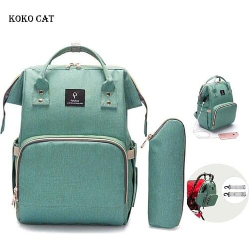 New Large Capacity Maternity Backpack Women Travel Diaper Bag with USB Fashion Waterproof Nappy Nursing Bag Kits Mummy Baby Care