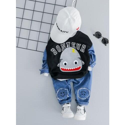 Baby boy clothes infant clothing set baby clothing spring autumn cartoon Sweat shirt+jeans pants 2pcs set for 0-2 years toddler