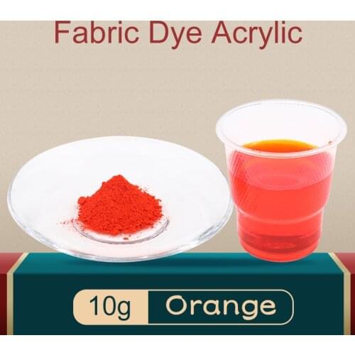 Orange Color 10g Fabric Dye Dyestuff Pigment Acrylic Paint Powder Clothing Textile Dyeing for Cotton Nylon Silk Clothes Dye