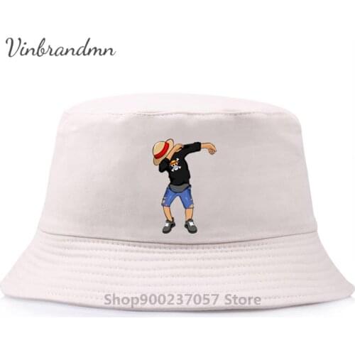 One Piece Pirate King Panama Bucket Hat Luffy one Dab cosplay Manga Dabbing Monkey D.Luffy Funny Cartoon Fisherman Hat