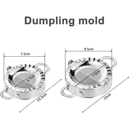 Stainless Steel Dumplings Maker, 2 Dumpling Molds 3 Dumpling Skin Maker,Chinese Dumpling Cutter Pie Ravioli Empanadas Press Mold