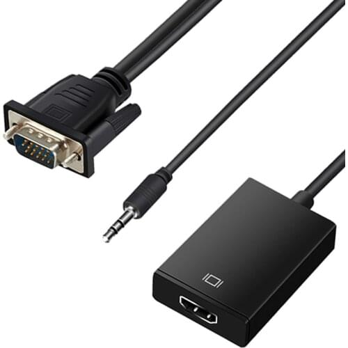 VGA Male to HDMI-compatible Female 1080P Output Adapter for PC Laptop HDTV Projector Professional Audio Video Cable Converter