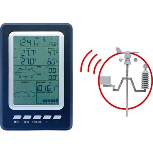 Professional 433mhz Temperature Humidity Rain Pressure Wind Speed Wind Direction Wireless Weather Station Solar Powered WS1030