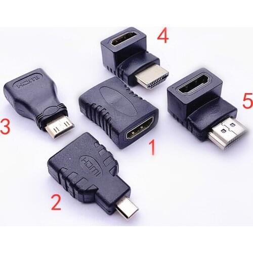 Direct Conversion Head 90 Degrees 270 Degrees Right Angle HDMI-compatible Male To Female HD Mini/Mirco Revolution