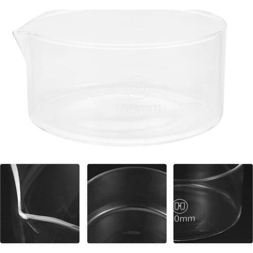 1Pc Glass Crystallizing Dish with Spout Laboratory Equipment (Transparent)