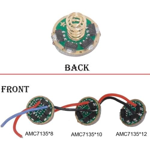 17mm 1mode/5mode AMC7135x8/ AMC7135x10/ AMC7135x12 LED Driver Circuit Board with XML L2 T6 U2 U3 V2 V5 LED Flashlight DIY Parts