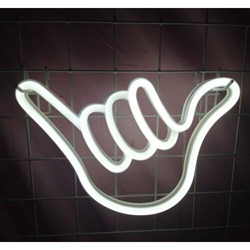 Peace Gesture Led Neon Light Sign Hanging Wall Night Light Art Bedroom Home Party Decoration Lamp Birthday Gift