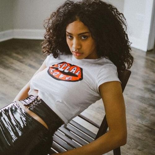 Y2k Baby T-shirt women’s Crop top Harajuku White t-shirt female Sexy Lips print summer Kawaii new t-shirts short sleeve tee Tops