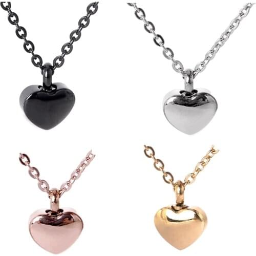 Cremation Jewellery Ash Urn Pendant Keepsake Memorial Necklace Locket Heart-shaped Minimalist Commemorative Gift N2UE