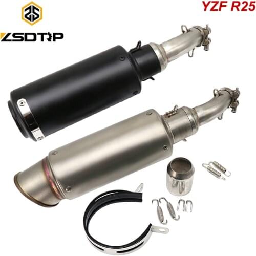 ZSDTRP Motorcycle Exhaust Mid Pipe Muffler Link Tube with Exhaust for Yamaha YZF R25 R30 R3