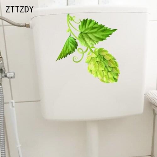 ZTTZDY 20.9×25.7CM Green Pine Cones Cartoon Kids Bedroom Wall Stickers Fresh Toilet Decoration T6-0206