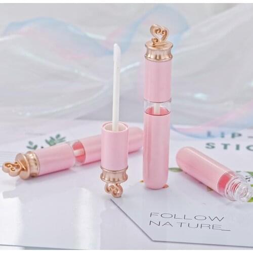 1pc. Pink 6ml Empty Lip Gloss Tubes Gold Heart Shape Top Travel Use Lipstick Cosmetic r Refillable Packaging Container Hot
