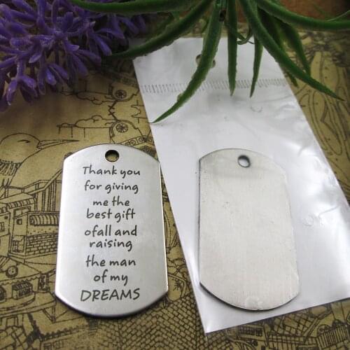 20pcs--"thank you for giving me the best ..."stainless steel charms DIY Charms for necklace bracelets