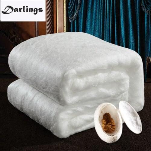 100%Mulberry Silk Quilt 100%Cotton Duvet Cover Quality Handmade Winter Warm Silk Blankets 2-4kg Silk Comforter Pink/White/Yellow