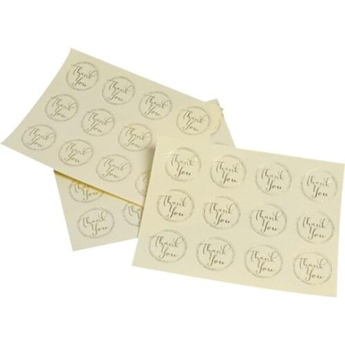 120pcs/lot Gold Thank You Transparent Round Multi-function Stickers Decorative Sealing Stickers DIY Scrapbooking Stickers Label