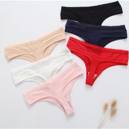 3Pcs/Lot Sexy Panties Lace Floral Thong Ladies Embroidered Mesh Yarn Perspective Girls Underwear Hot T Pants G-String Thongs