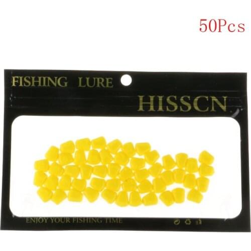 50Pcs/Bag Soft Fishing Lures 1.3cm 0.4g Artificial Corn Grain Soft Lure with Smell Carp Fishing Lure Fishing Tackle