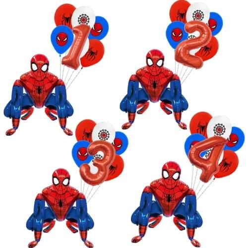 8pcs Disney Spiderman Party Balloon 32inch Number Aluminum Foil Balloon Kids Birthday Party Decoration Baby Shower Air Globos