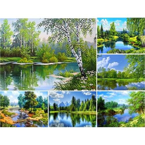 Sale DIY 5D Diamond Painting Tree Scenery Kit Full Drill Square Embroidery Landscape Mosaic Picture of Rhinestones Home Decor