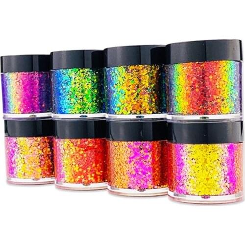 White Box Color Changing Glitter Private Label Bright Eye Shadow Makeup Set Sequins Bulk