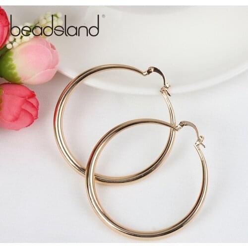 Beadsland Brass Big Hoop Earrings Fashion Elegent Design Women Girl Gift 38755 50mm