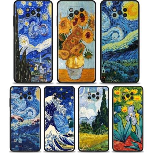 Back Case for Xiaomi Poco X3 NFC X3 Pro F1 F3 M3 TPU Cover for Redmi Note 8 8T 9 9T 9S 10 Pro Phone Cover Van Gogh Paintings